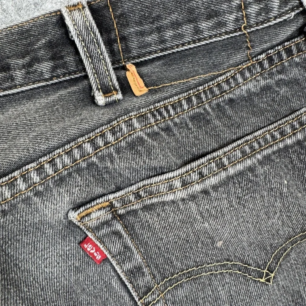 Levi's 501 Original Fit Jeans 34x24 Faded Black Distressed Cotton Button Fly